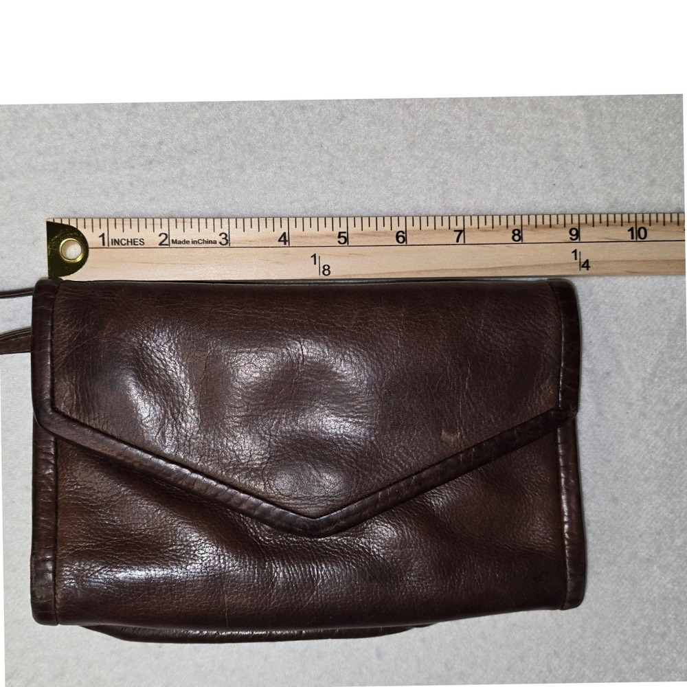 J. Duren Rainguarded Leather Crossbody Bag Brown Organizer Wallet Purse